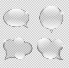 Glass Transparency Speech Bubble Vector Illustration N4