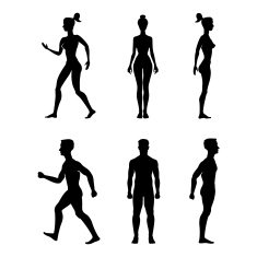 Collection of silhouettes man and woman Vector illustration isolated