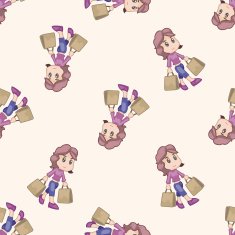 shopper theme emets cartoon seamless pattern background