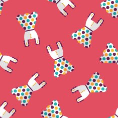 woman dress flat icon eps10 seamless pattern background N3