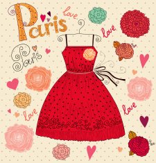 Fashion card with dress
