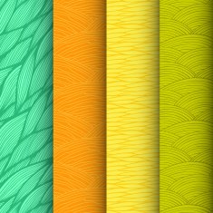 Set of 4 decorative waves seamless patterns N2