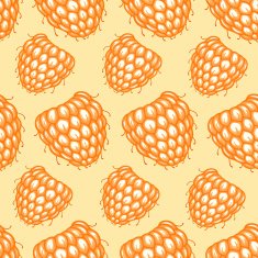 Seamless pattern with hand drawn decorative raspberries N2