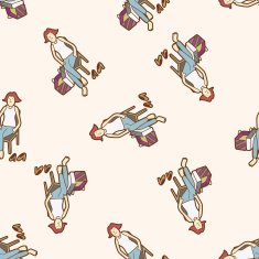 shopper theme emets cartoon seamless pattern background N15