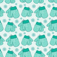 Seamless pattern with colorful stylized mittens