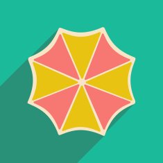 Flat with shadow icon and mobile applacation umbrella N4