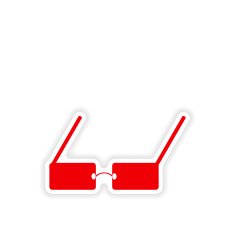icon sticker realistic design on paper glasses N4