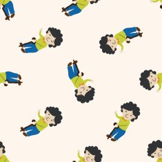 family grandmother character cartoon seamless pattern background N8
