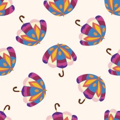 Umbrella theme emets cartoon seamless pattern background N18
