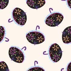 Umbrella theme emets cartoon seamless pattern background N22
