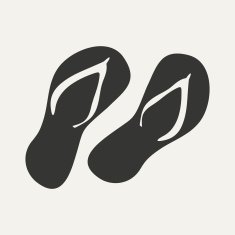 Flat in black and white mobile application flip flops