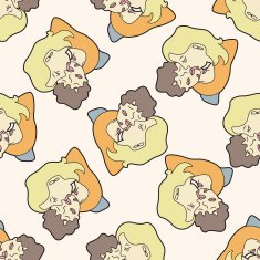 france couple cartoon seamless pattern background