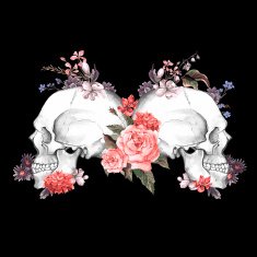 Roses and Skull Day of The Dead Vector illustration N6