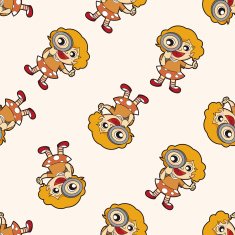 lady girl cartoon seamless pattern background N65