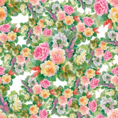 Seamless floral pattern with of red and orange roses N2