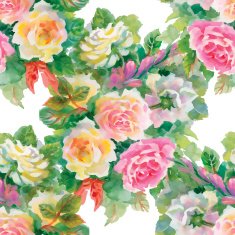 Seamless floral pattern with of red and orange roses N4