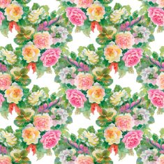 Seamless floral pattern with of red and orange roses N5