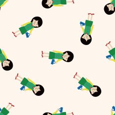 lady girl cartoon seamless pattern background N72