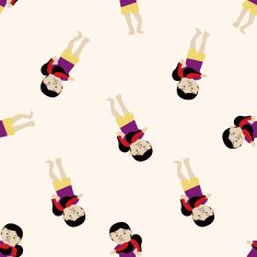lady girl cartoon seamless pattern background N73