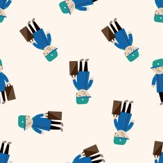 boy man cartoon seamless pattern background N53
