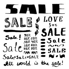 Sketch sales lettering in vintage style