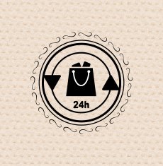 Vector 24-hour shopping vintage label