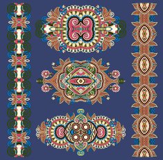 ornamental ethnik decorative floral adornment