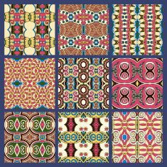 set of different seamless colored vintage geometric pattern N3
