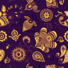 Colored Indian vintage floral seamless N2