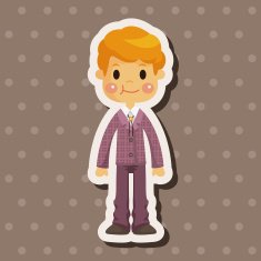 boy man cartoon theme elements N160
