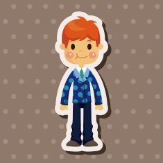 boy man cartoon theme elements N161