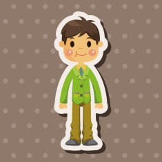 boy man cartoon theme elements N162