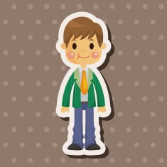 boy man cartoon theme elements N165