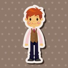 boy man cartoon theme elements N167