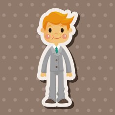 boy man cartoon theme elements N168