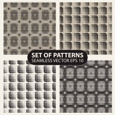 set of seamless knitted patterns graphics