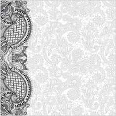 grey ornamental background with flower ribbon