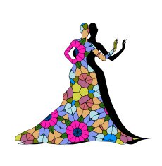 Young sexy woman in dress with mosaic N2