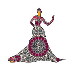Young sexy woman in dress with mosaic N3
