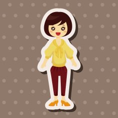 lady girl cartoon theme elements N166