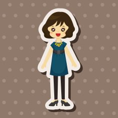 lady girl cartoon theme elements N168