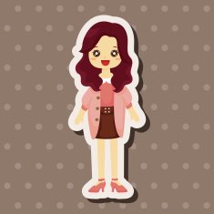 lady girl cartoon theme elements N169