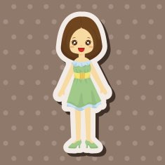 lady girl cartoon theme elements N172
