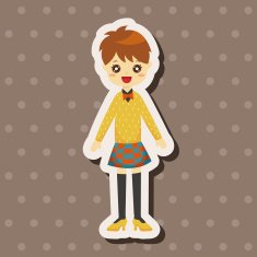 lady girl cartoon theme elements N173