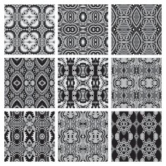 set of grey different seamless vintage geometric pattern