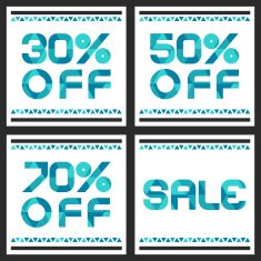 Sale banner with 30 50 70 percent discount Vector background
