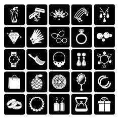 Vector jewelry and accessories icons