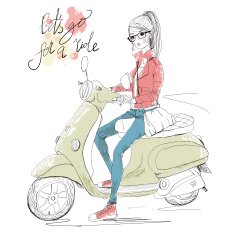 Girl on Scooter N2
