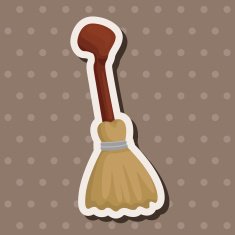 witch broom theme elements N3