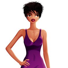 Sexy coquette woman upper body vector portrait Gorgeous lady